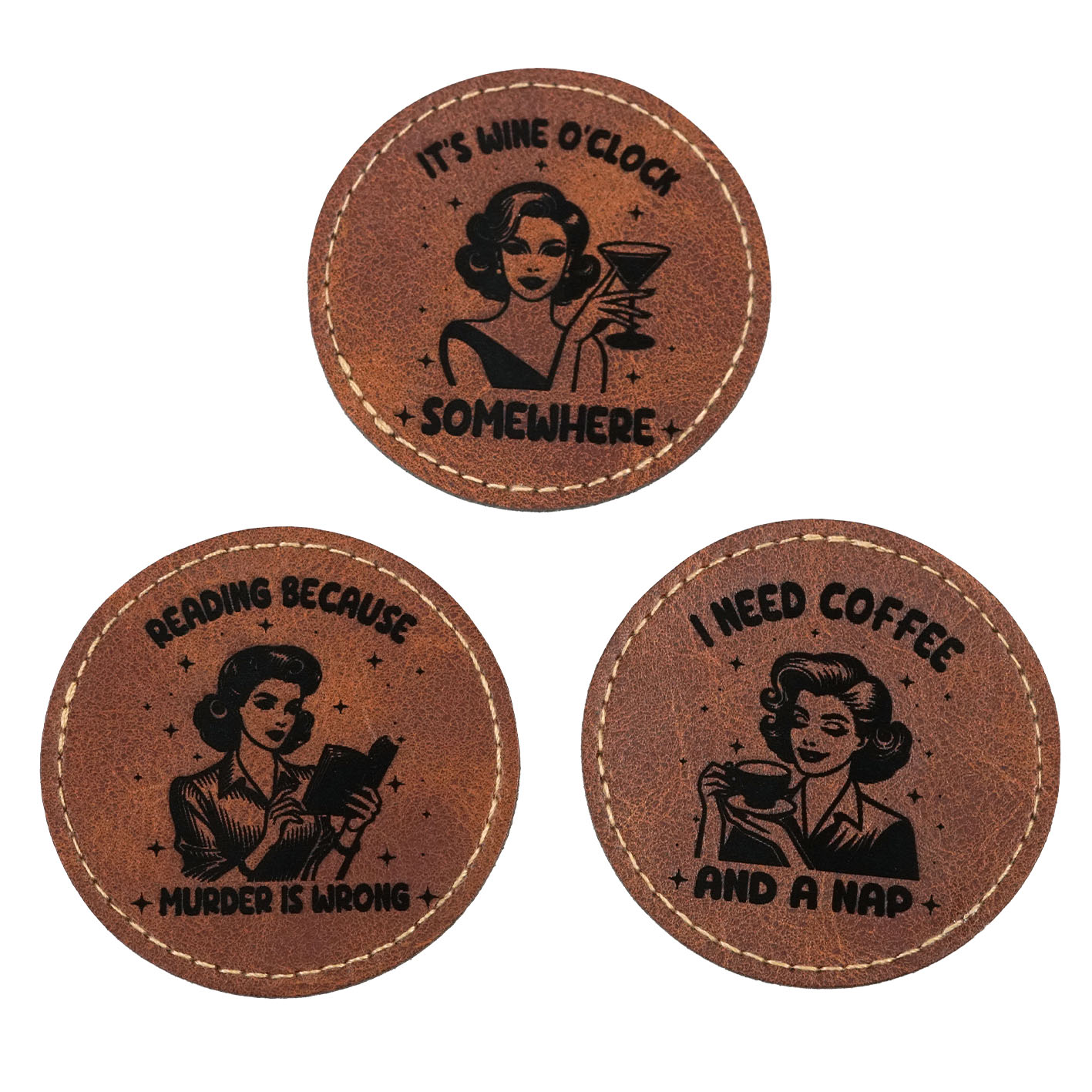 Naszywka imiennik ekoskóra koło kobieta